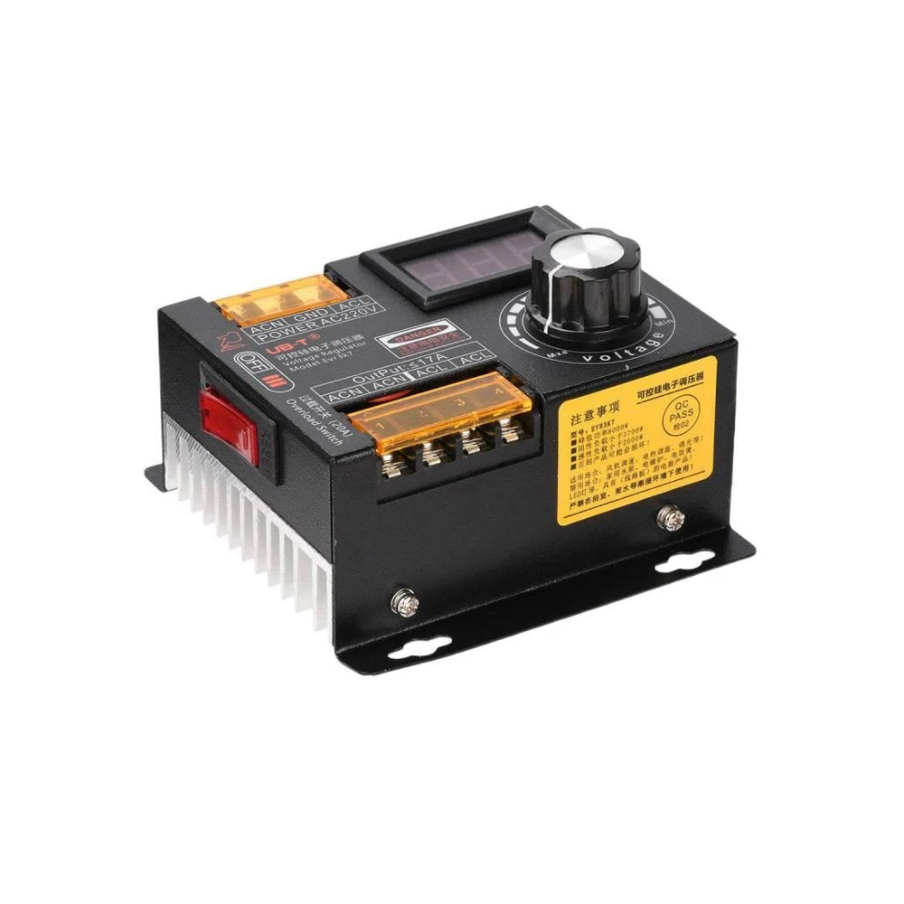 3700W SCR Stepless Speed Controller 0-100% Infinite Voltage Regulator For Fan Angle Grinder Motor Temperature Speed Controller
