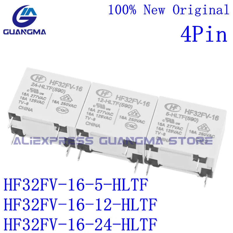 

10PCS New Original Relay HF32FV-16-5-HLTF HF32FV-16-12-HLTF HF32FV-16-24-HLTF A set of normally open 4Pin 16A277VAC 5V 12V 24VDC