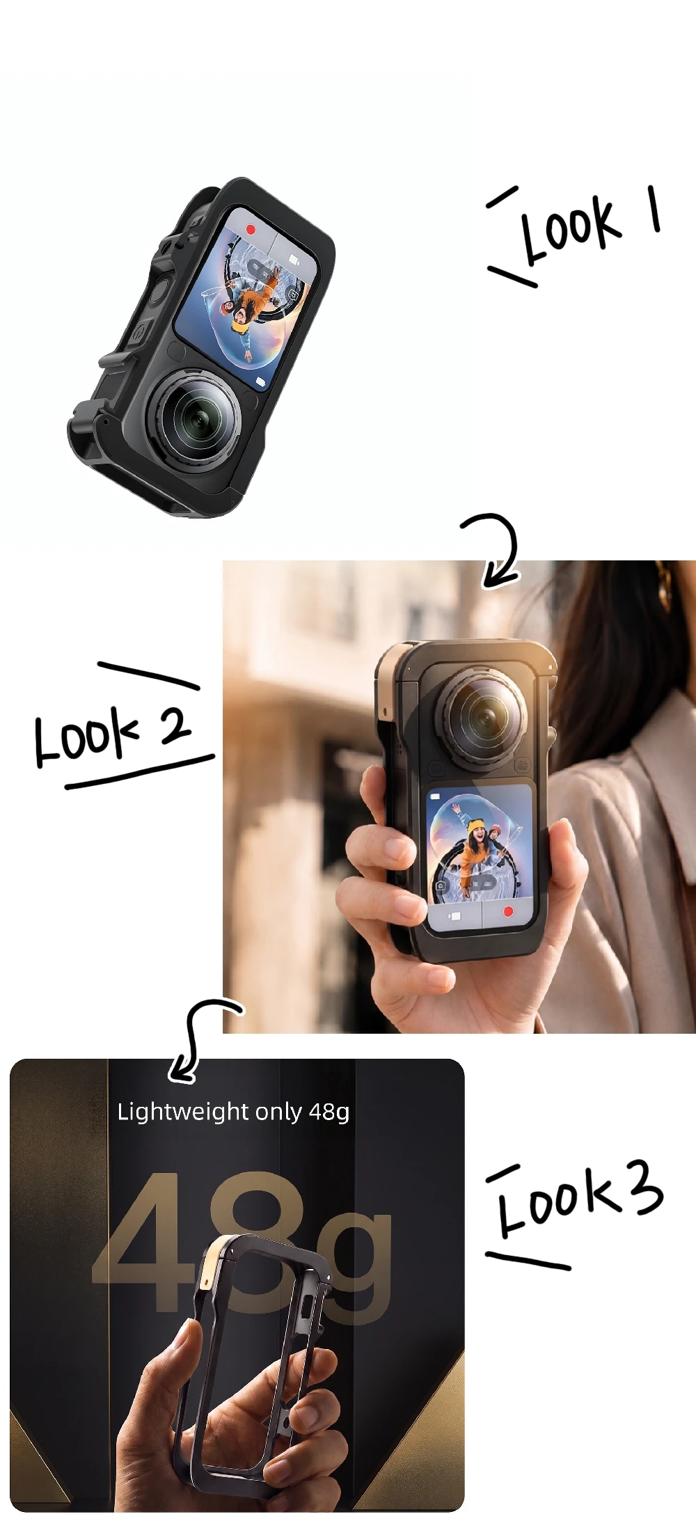 For Insta360 X6 Rabbit Cage Aluminum Alloy Full-Enclosure Expandable Metal Protective Frame for Drop Protection Accessories