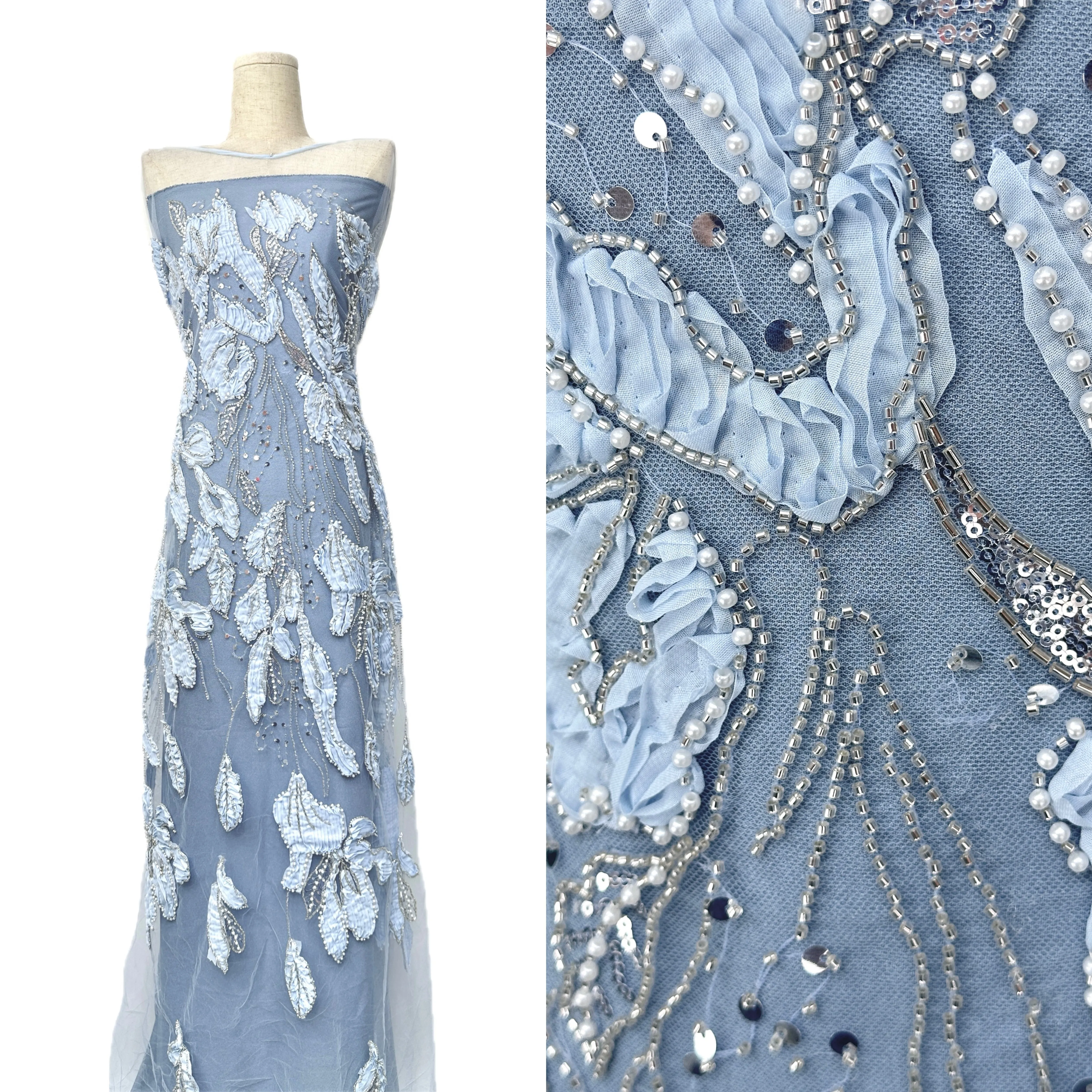 

Luxury Sequin Beaded Embroidery French Tulle Lace Fabric for Wedding Groom African Bridal Party 2026