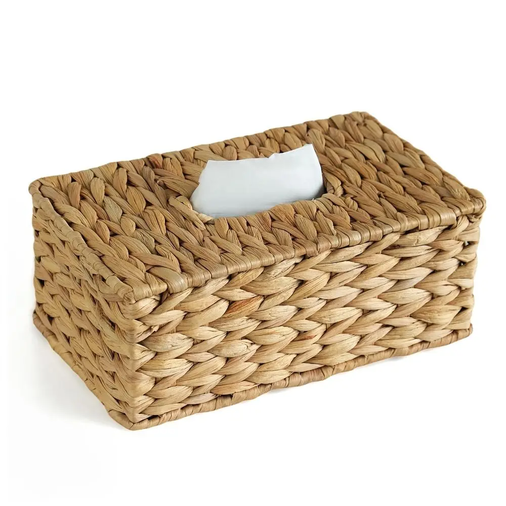 Straw Woven Tissue Box Cover Decorative Natural Tissue Box Household Environmental Protection Dryer Sheets Holder