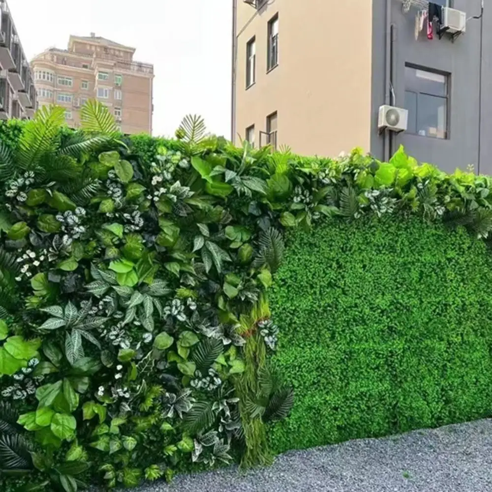

DIY Artificial Plant Wall Panel Flower Eternal Life Simulation Maple Plant Sheet Durable Lifelike Fake Green Grass Mat Wedding