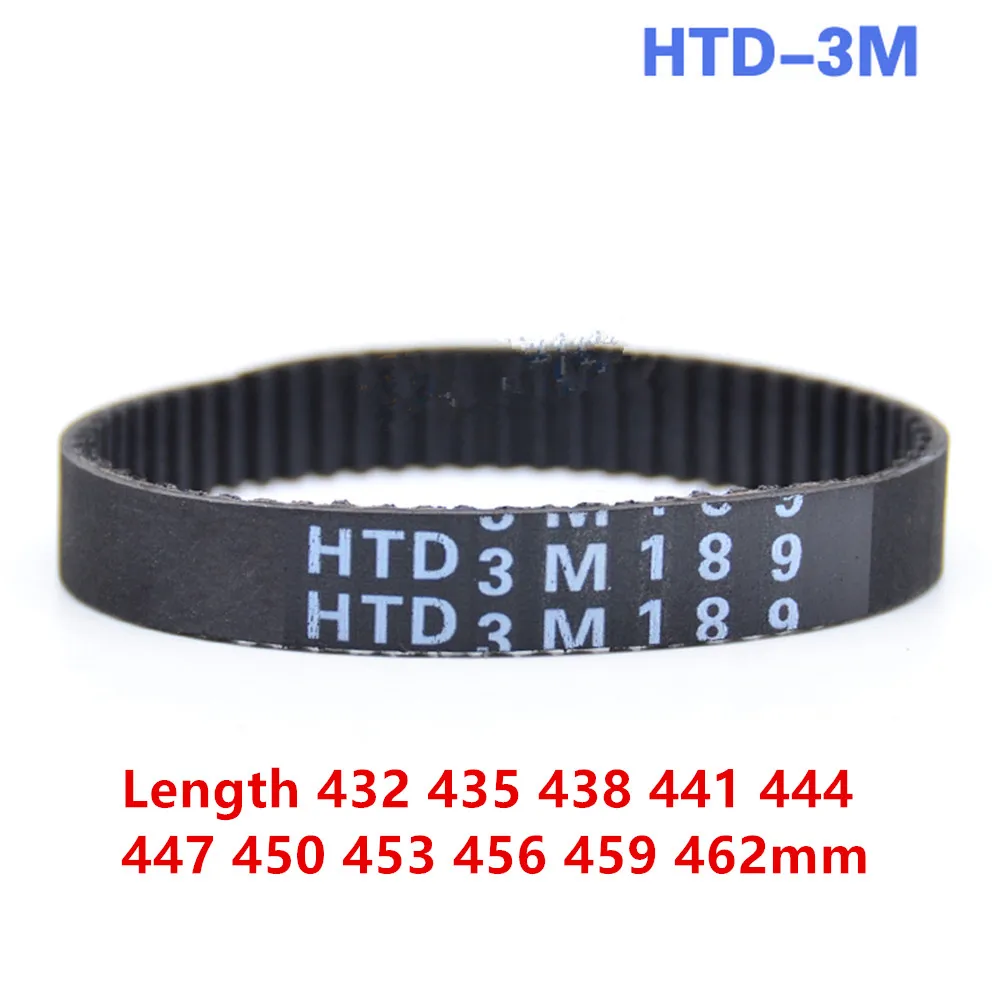 Timing Belt Width 10 15mm HTD3M Synchronous Belt HTD-3M Rubber  Closed Loop Length 432 435 438 441 444 447 450 453 456 459 462mm