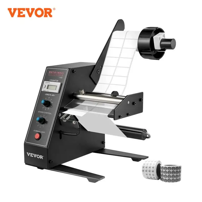 VEVOR Dispensador Vertical de Etiquetas Automático, AL-1150D, 220V, Maquina de Etiquetas, 220V, Máquina de Rebobinado Etiquetas, Longitud de