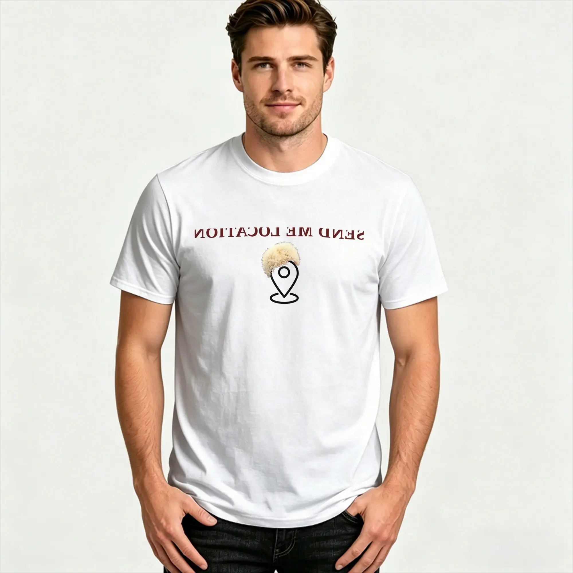 Send me location Khabib T-Shirt  Novelty T Shirts Short-Sleeve Streetwear Tshirt Summer Cotton 4XL 5XL 6XL Tees