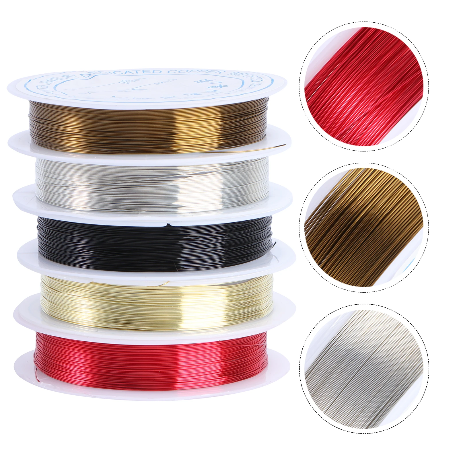 

5pcs 5 Rolls 26 Gauge Bare Copper Wire for Crafts Jewelry Making 10m Each High Quality Flexible Beading Supplies Thin Wire