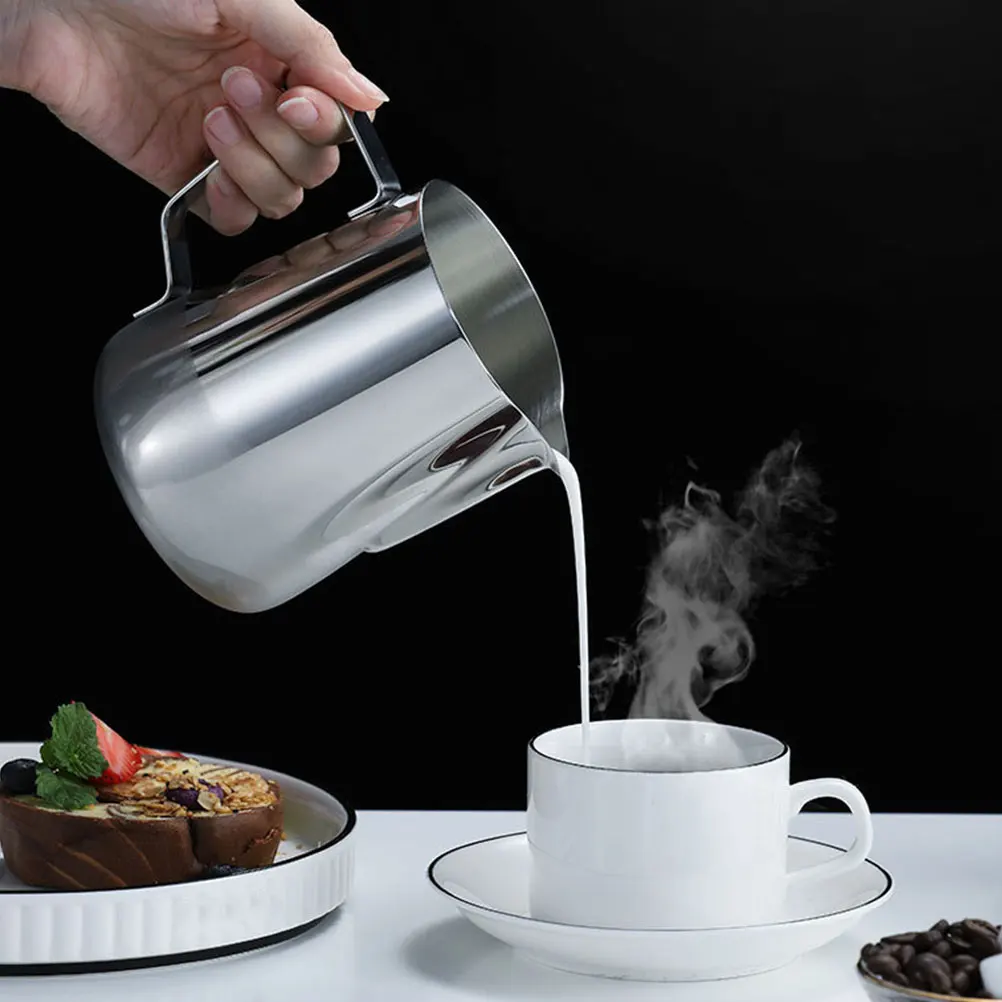 

Espresso Frothing 400ML Stainless Milk Cup Metal Milk Frothing Pitcher Frother Suitable for Home Cafe Bar