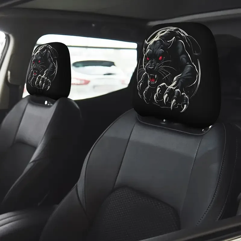 2 pieces of new ultra-realistic animal headrest covers, oil-proof double-sided car headrest covers, universal elastic mesh