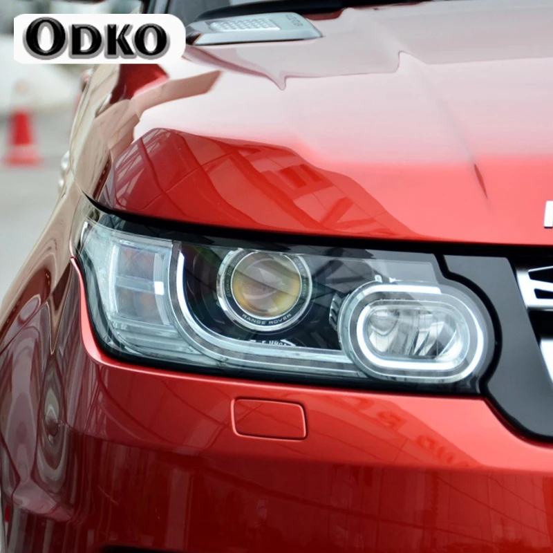 لسيارة رينج روفر سبورت L494 2014-الحاضر 2 قطعة المصباح الأمامي للسيارة طبقة رقيقة واقية سوداء ملحقات ملصق من البولي يوريثان الشفاف #2