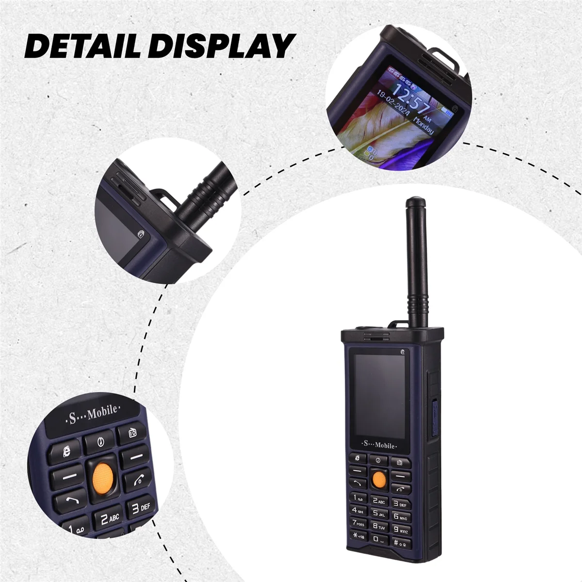 Melhor qualidade resistente ao ar livre telefone móvel grande potência longa espera antena bom sinal quatro cartões sim caixa 3d alto-falante ebook-escuro