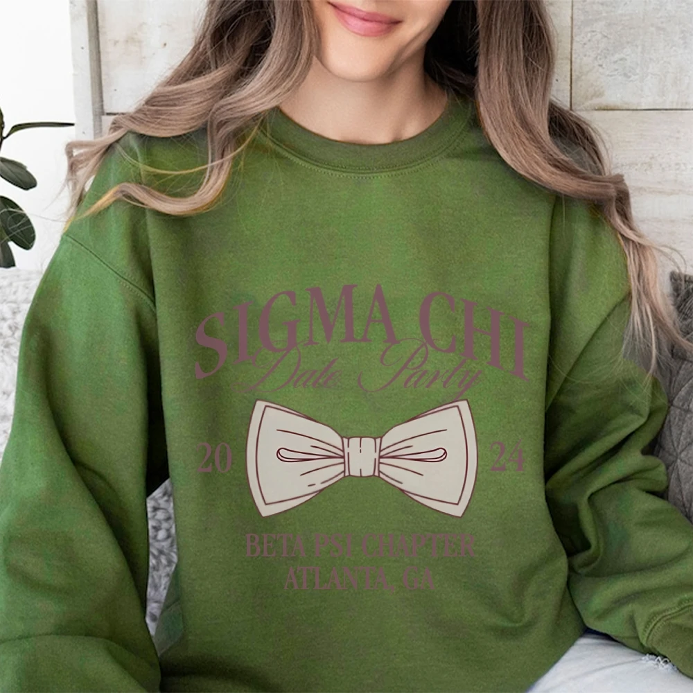 Fashion Bow Graphic Sweatshirt Casual O-Neck Pullover Loose Top Fall Sweater Long Sleeve Shirt Unisex Streetwear High Quality