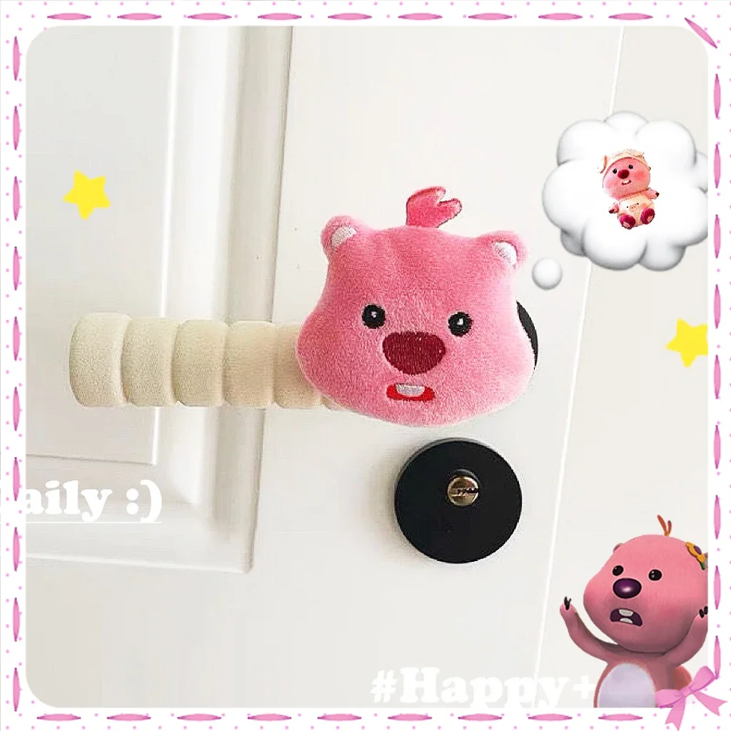 Loopy Plush Door Handle Cover Home Collision Avoidance Protective Cover Trendy Cartoon Decoration Cute Mute Lovely Girls Gift