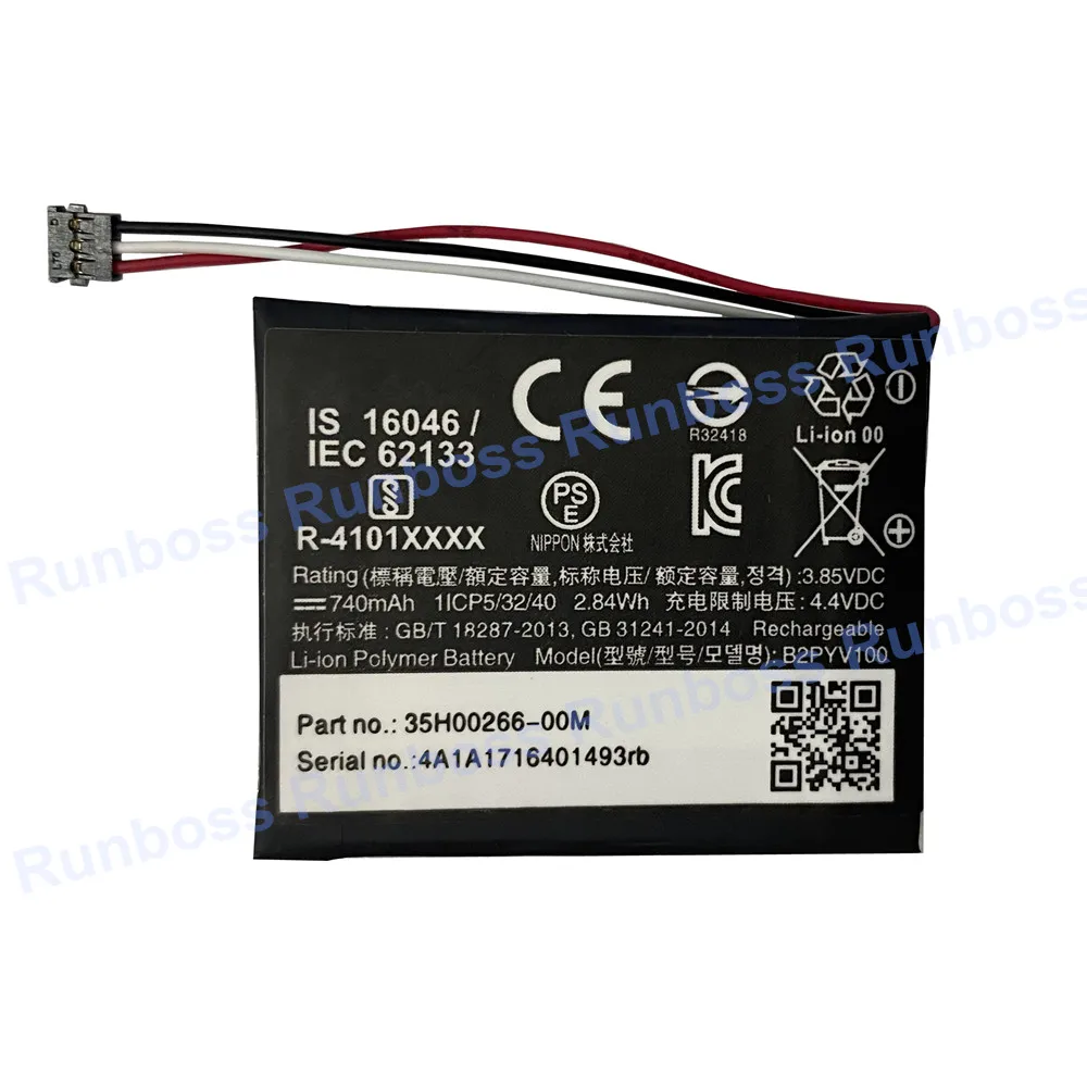 3.85V 740mAh B2PYV100 Original Battery For HTC Vive Tracker Acumulator 3 Wire Plug 1ICP5/32/40