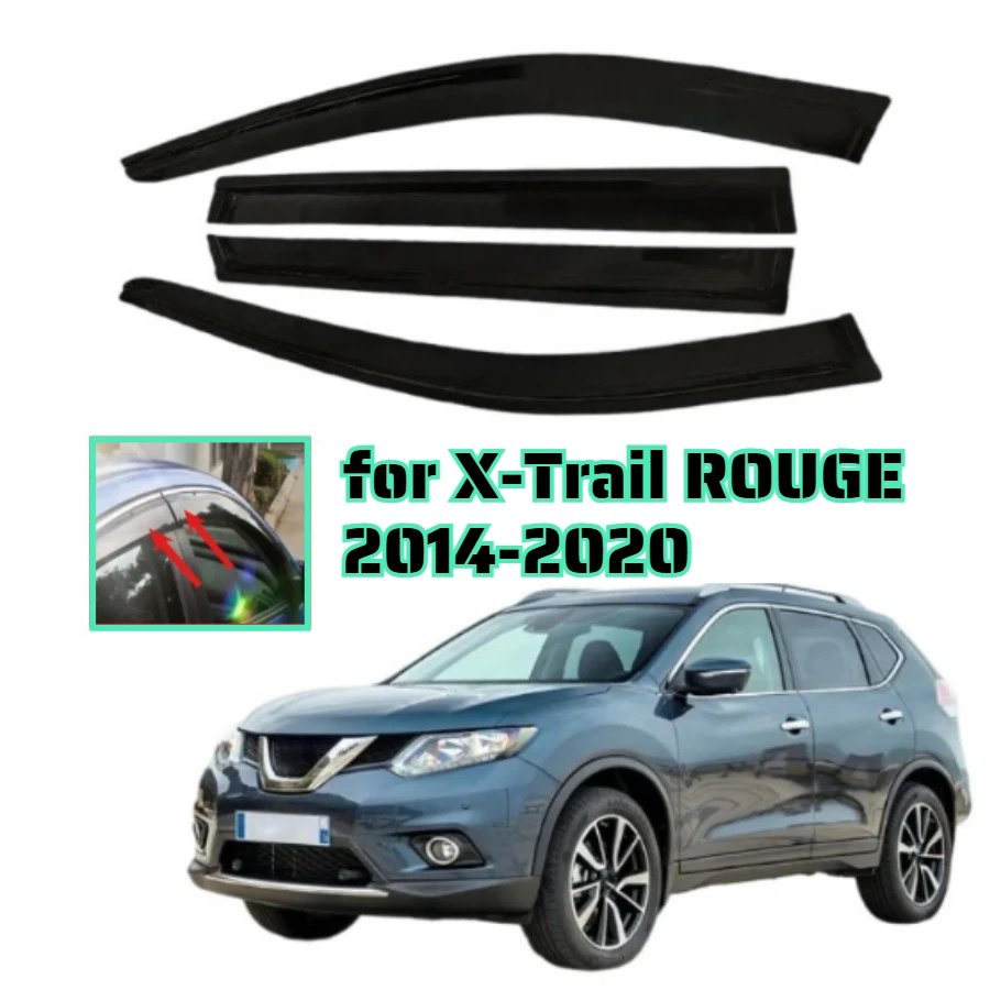 Suitable for X-Trail ROUGE 2014-2020 Car Deflector Rainproof Door Shield Sun Visor, Car Window Shield, Car Window Sun Visor