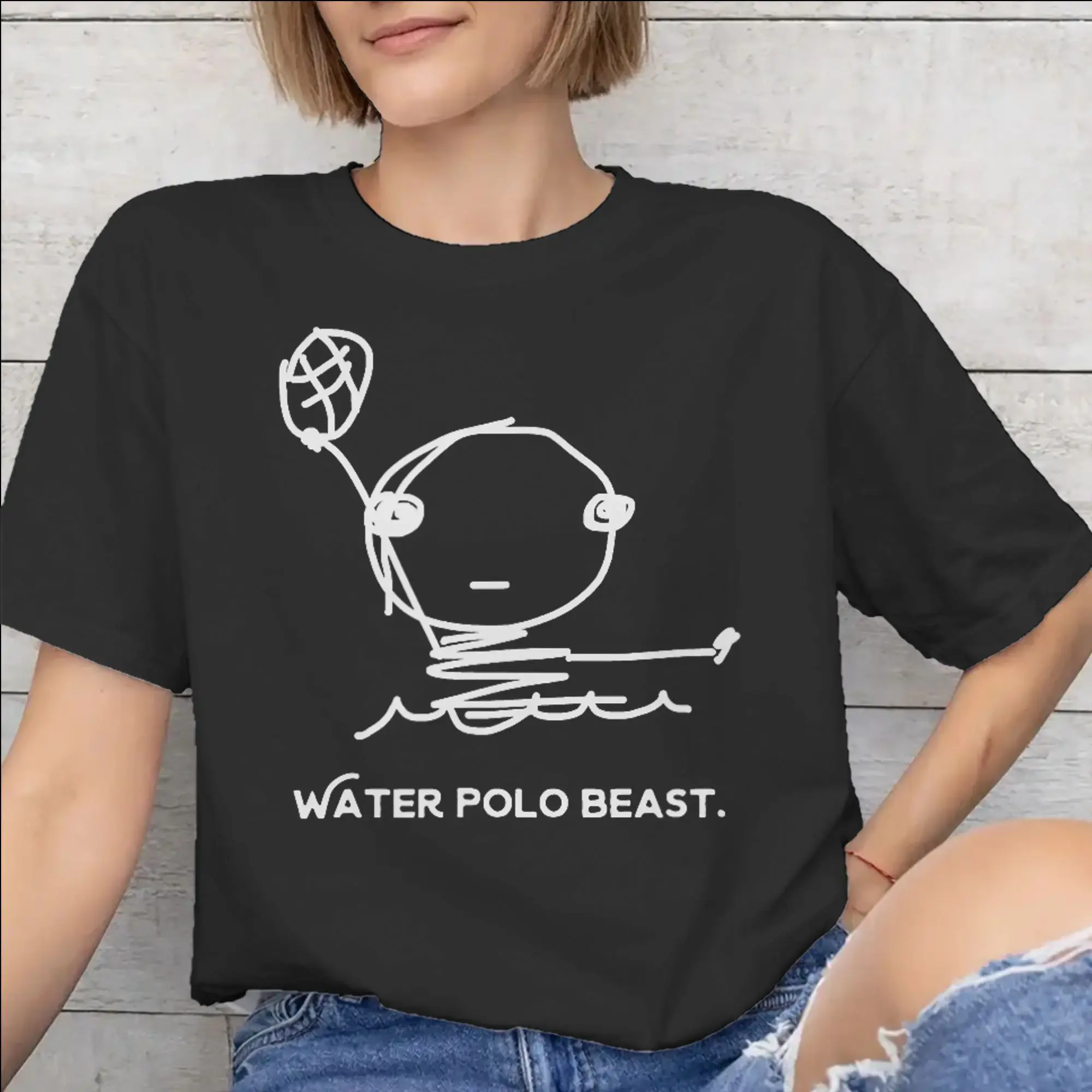Water Polo Player  Tee Shirt for Men Women Graphic Printing T Shirts  Cotton Clothes