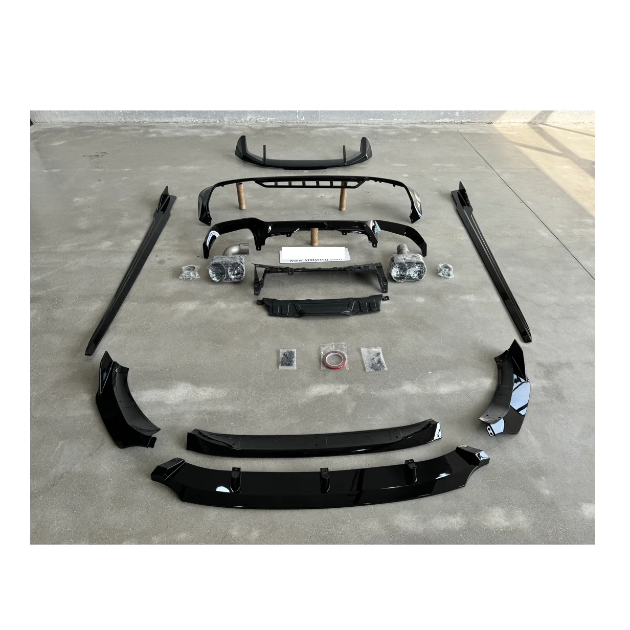 for Car Retrofit Black Knight Warrior Bodykit Front Splitter Lip Rear Diffuser Spoiler Aerokit for BMW X3 G01