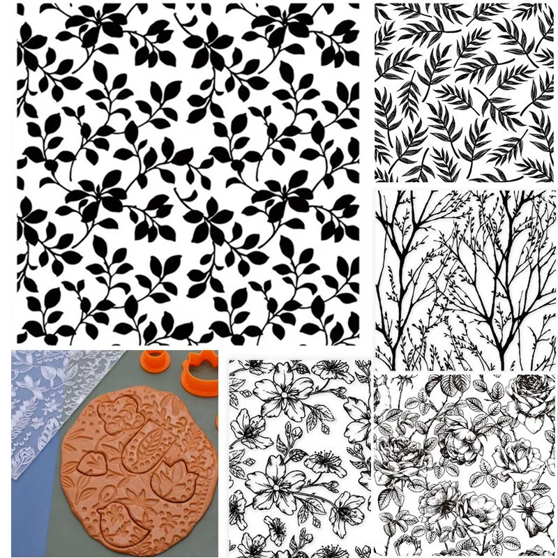 SNASAN Leaf Polymer Clay Texture Stamp Sheets Mandala Pattern DIY Embossing Art Clay Pottery Tools Supplies Individual Design