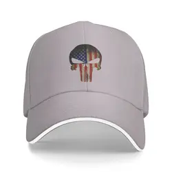 Custom Skull Punisher Baseball Cap Adult United States Flag Adjustable Dad Hat Men Women Sports