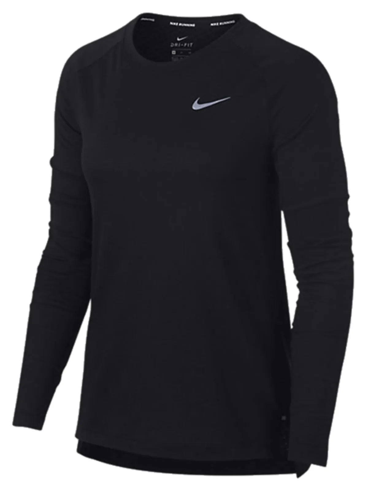 Nike-ropa deportiva de manga larga para mujer, transpirable con cuello redondo de alta elasticidad prenda deportiva, secado rápido, ideal para Yoga