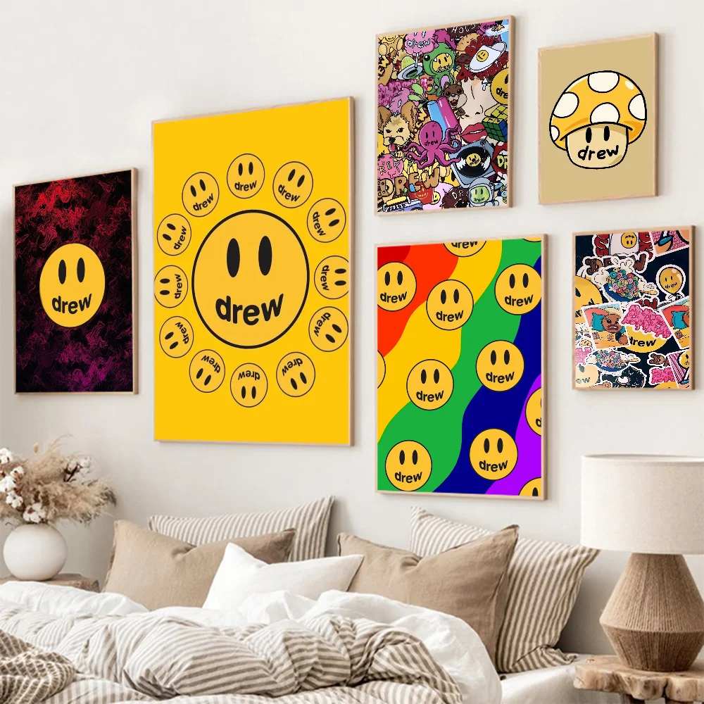 D-drewhouse Smile Anime Posters Sticky Whitepaper Sticker DIY Room Bar Cafe Kawaii Room Decor