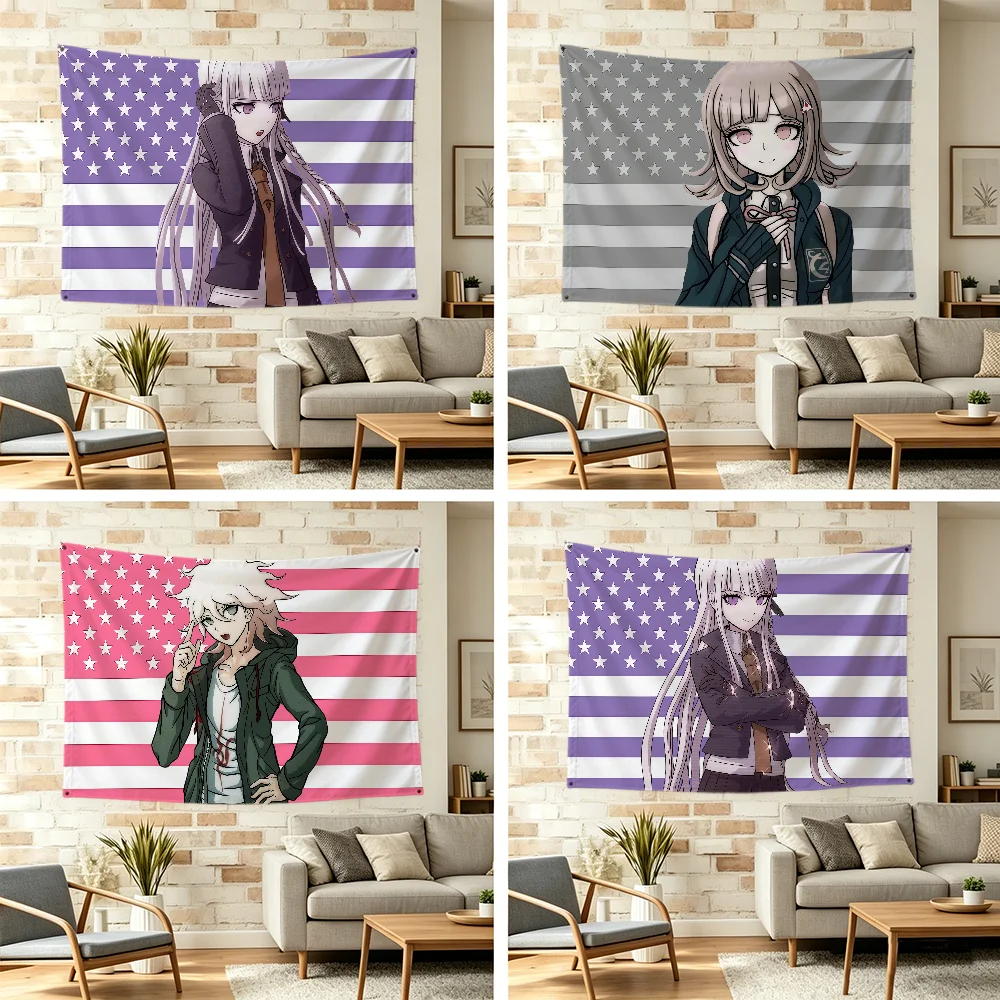 Ibuki Mioda D-Danganronpas-S Pink American Flag For Outdoor Camping Bar Picnic Party Home Decoration Ornaments Banner