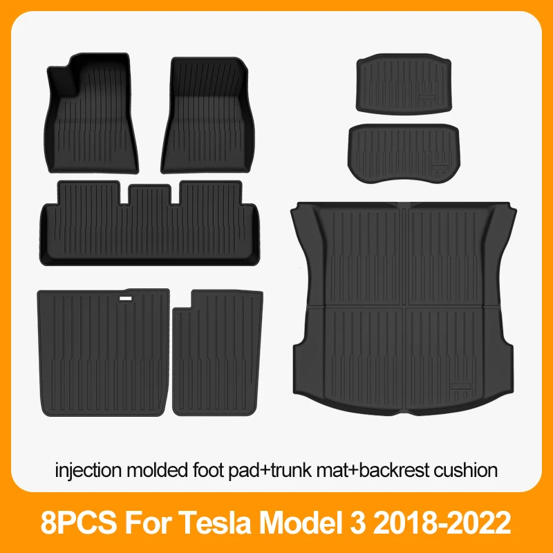 Auto Vloermatten Voor Tesla Model 3 2018 2019 2020 2021 2022 Premium All Weather Anti-Slip Waterdichte Tpe vloer Liners Mat Pads