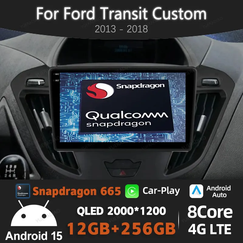 

Android 15 Car Radio For Ford Transit Custom 2013 2014 - 2018 GPS NAVI 4G LTE 5G WIFI BT 2DIN Multimedia Stereo Video Player