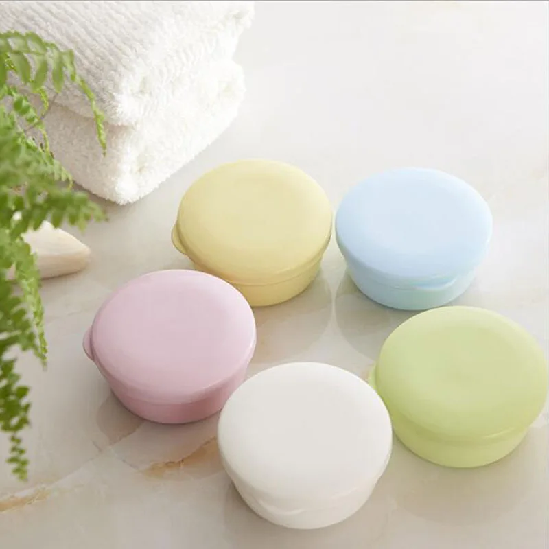 Soap Box Creative PP Square Pocket Bathroom Travel Waterproof Sealed Portable Soaps Boxes With Lid Drain Soap Holder Supplies