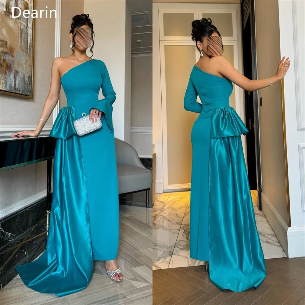 Customized Women Prom Gown Formal Dearin One-shoulder A-line Floor Length Skirts Draped Knot Bespoke Occasion Dresses Evening Dr