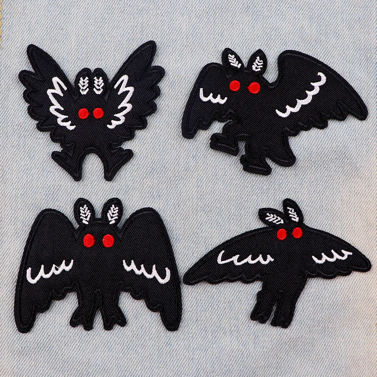 Patch Magique Brodé Noir pour Vêtements, Danemark ges Mignons sur Sac à Dos, T-shirt, DIY