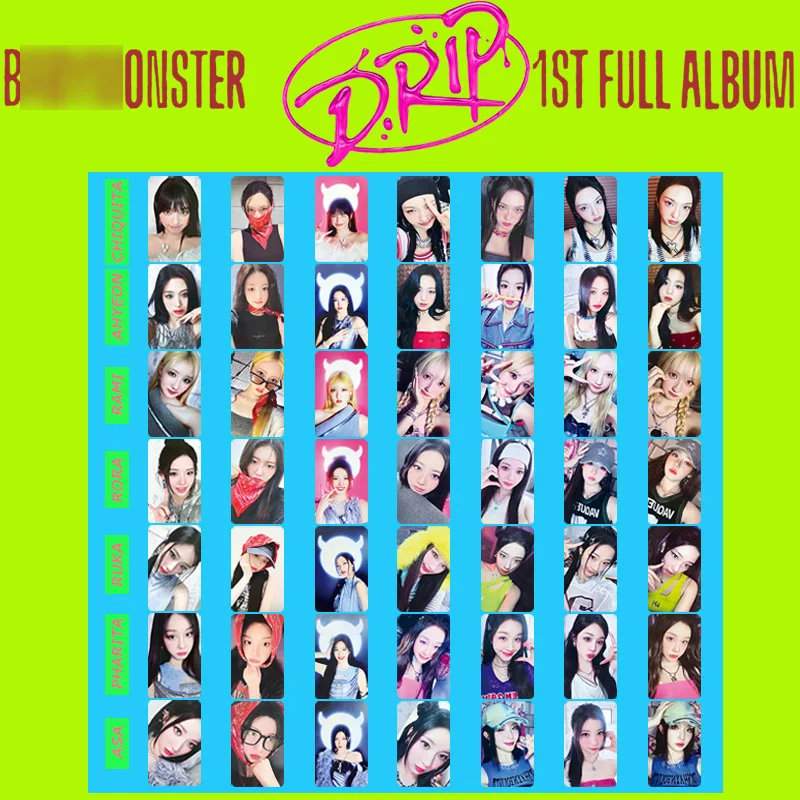 7pcs Kpop Babymonster Drip Album Special Card RUKA RORA PHARITA HARA M AHYEON Star Peripheral ASA Fans Collection Photocards