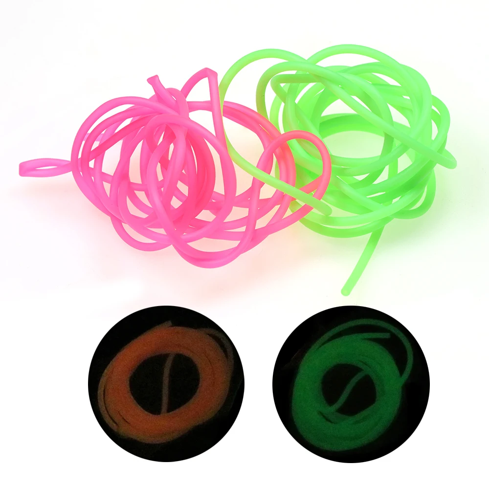 

2M/pack Green Pink 3mm Soft Luminous Silicone Tube for Fishing Glowing Rubber Tubbing / Rig Making Glow Tube Fishing Accessories