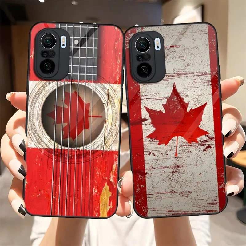 Canadian Flag Phone Case Glass For Xiaomi PocoF3 13 12X 11 11T 10 12Pro Lite Redmi Note 10 9 8 Pro 9T 9A PocoX3Pro Cover