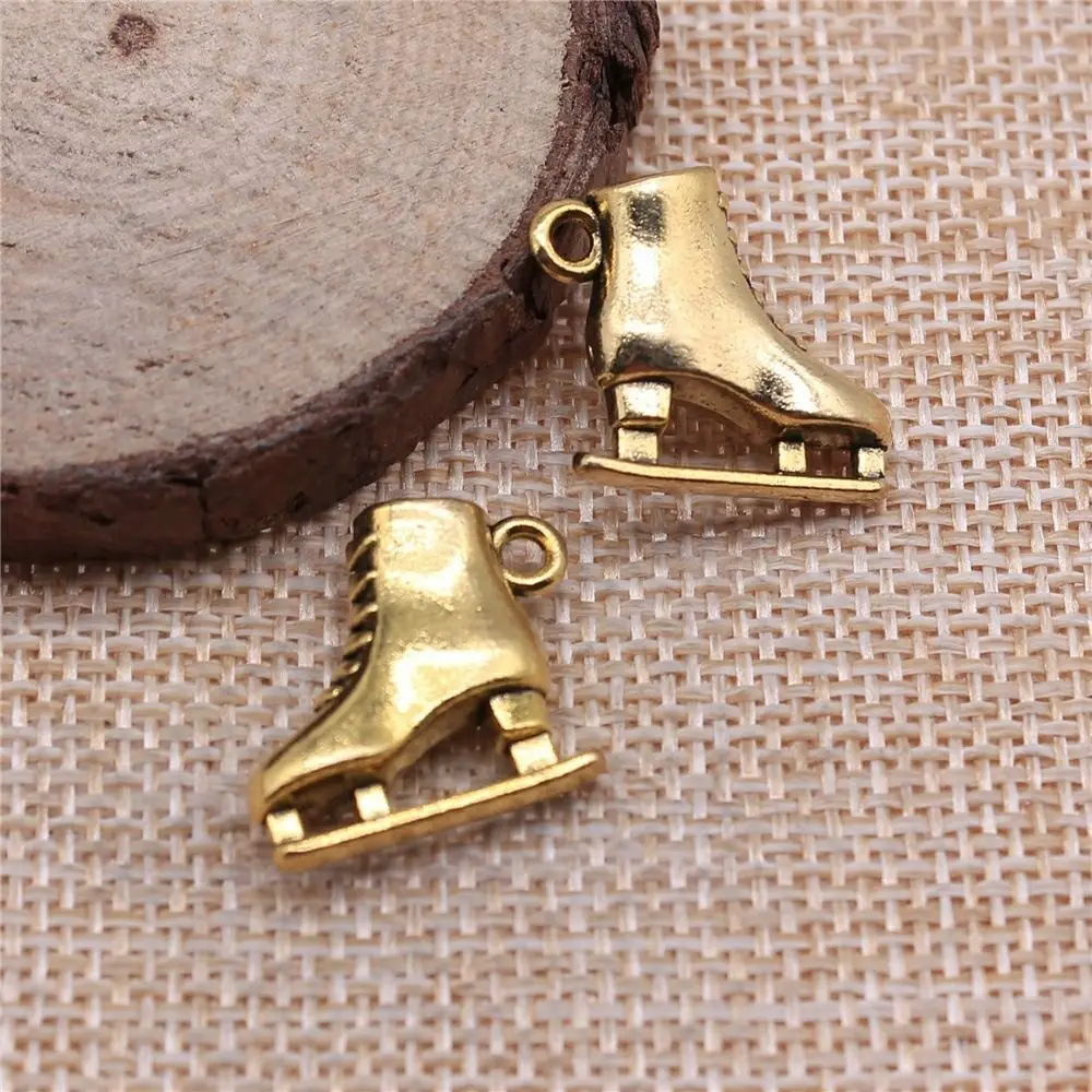 Zinc alloy Ice Skates Charms Bronze, silver, gold Skating Shoes Pendants Skates Charms Pendant Handmade Crafts Lovers