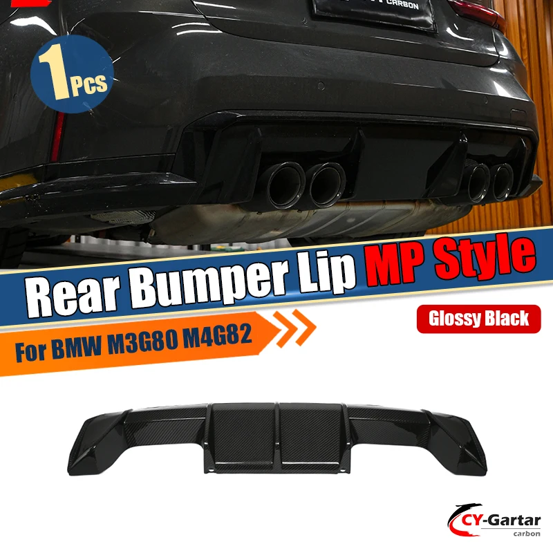 

Real Dry Carbon Fiber For BMW M3 M4 G80 G82 G83 Car Styling Rear Bumper Lip Diffuser Guard Spoiler Sedan Coupe Convertible Parts