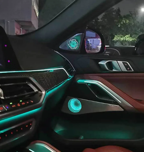 Car Interior Decoration Tweeter Speaker Cover Luminous Ambient Light Colorful Audio Speaker Cover  Suitable for  X6 G06 Cover