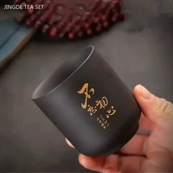 Yixing-taza de café de arcilla púrpura china, tazón de té de Boutique hecho a mano, taza de té maestra, taza individual Personal portátil