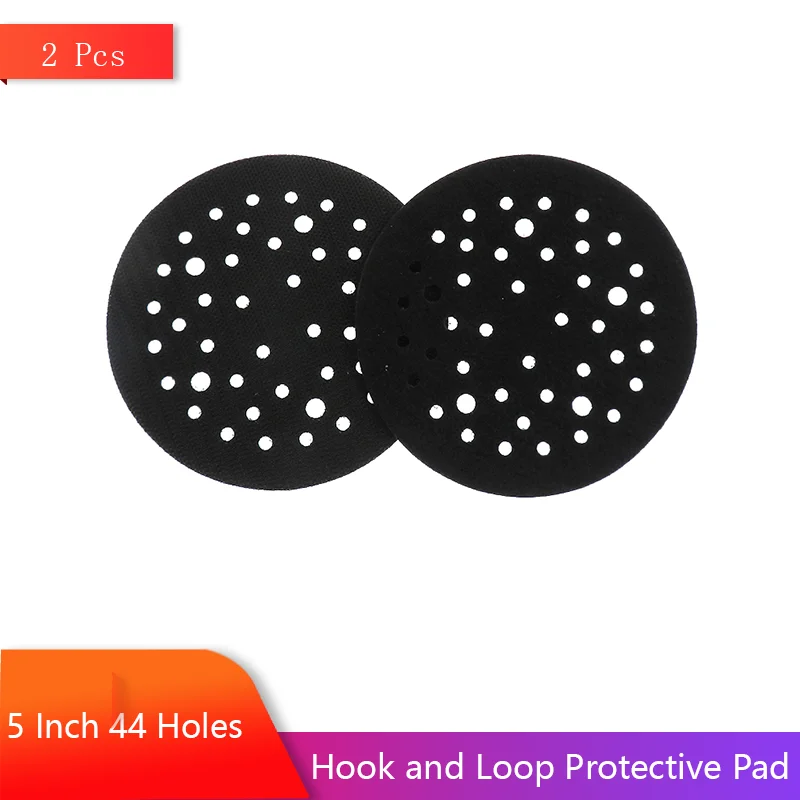 

5 Inch 44 Holes Hook and Loop Protective Pad 2 Pcs for Polishing and Sanding Wood Metal Multi-Hole Pad Guard for Random Orbital