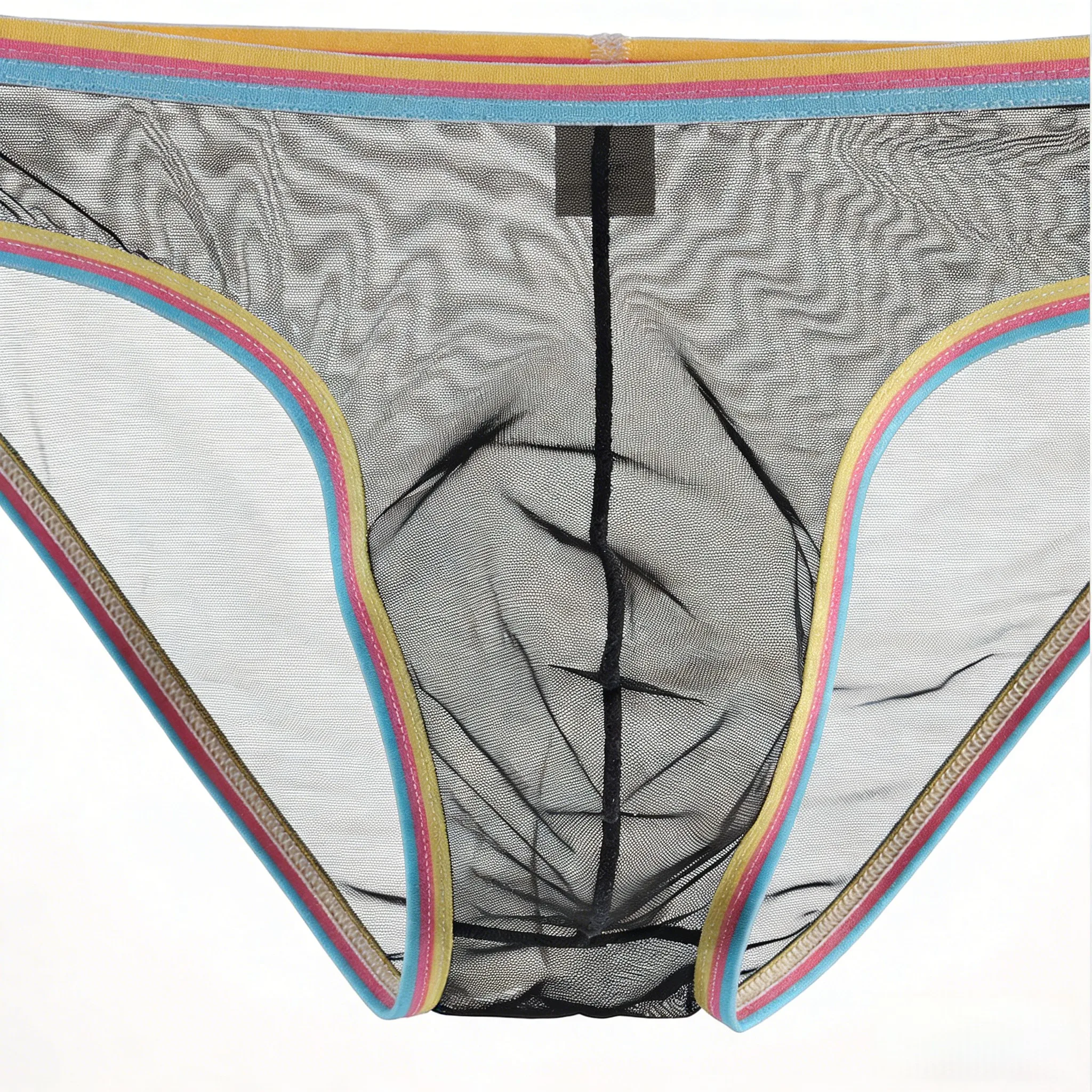 Summer Breathable Men Mesh Briefs Perspective Low Rise Stretch Underpants Bulge Pouch Lingerie Sexy Underwear For Man