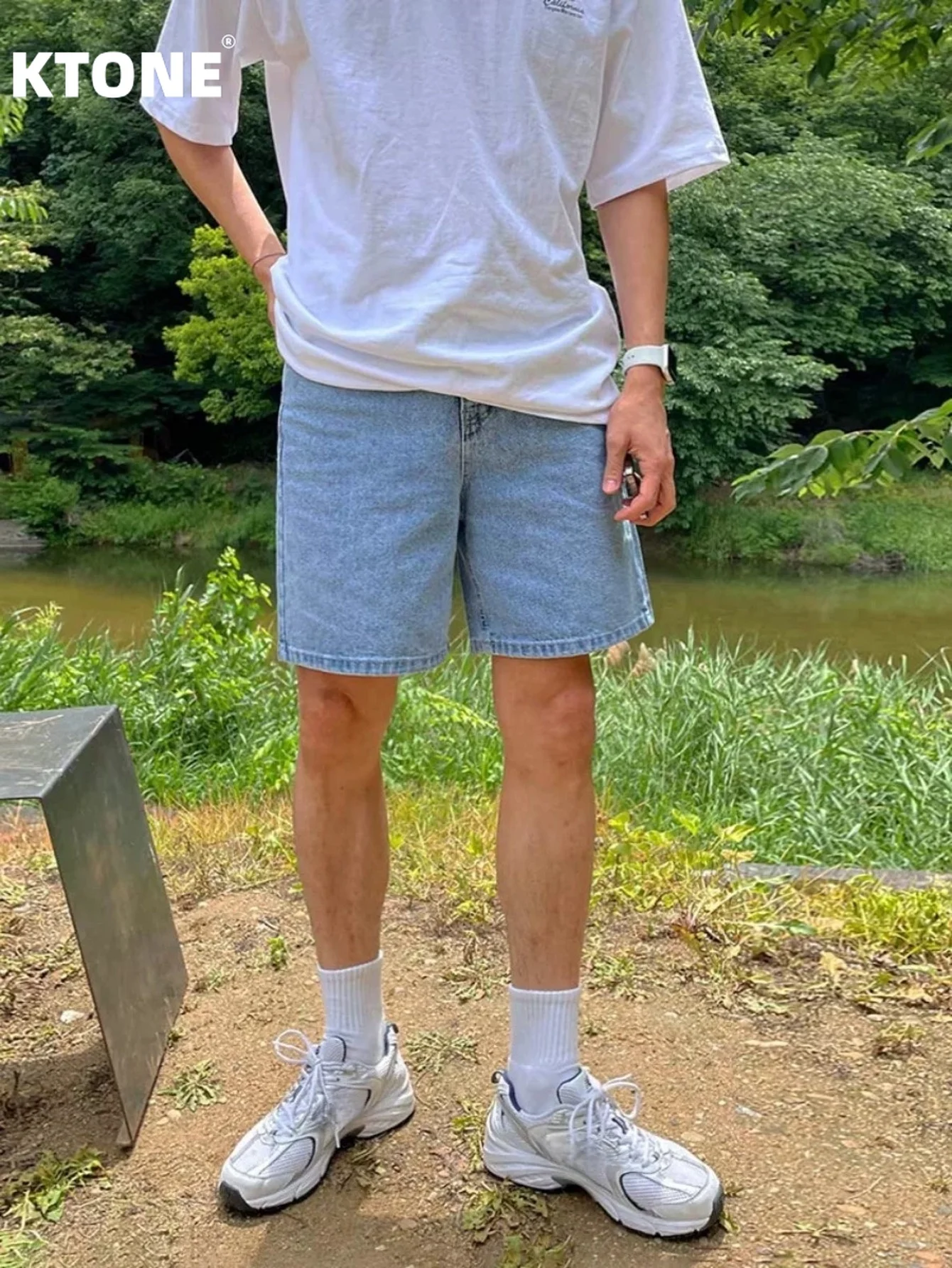 

Men Fashion Loose Blue Denim Shorts Non Stretch Fabric Casual Jorts Relaxed Fit For Daily Summer Outdoor Activities