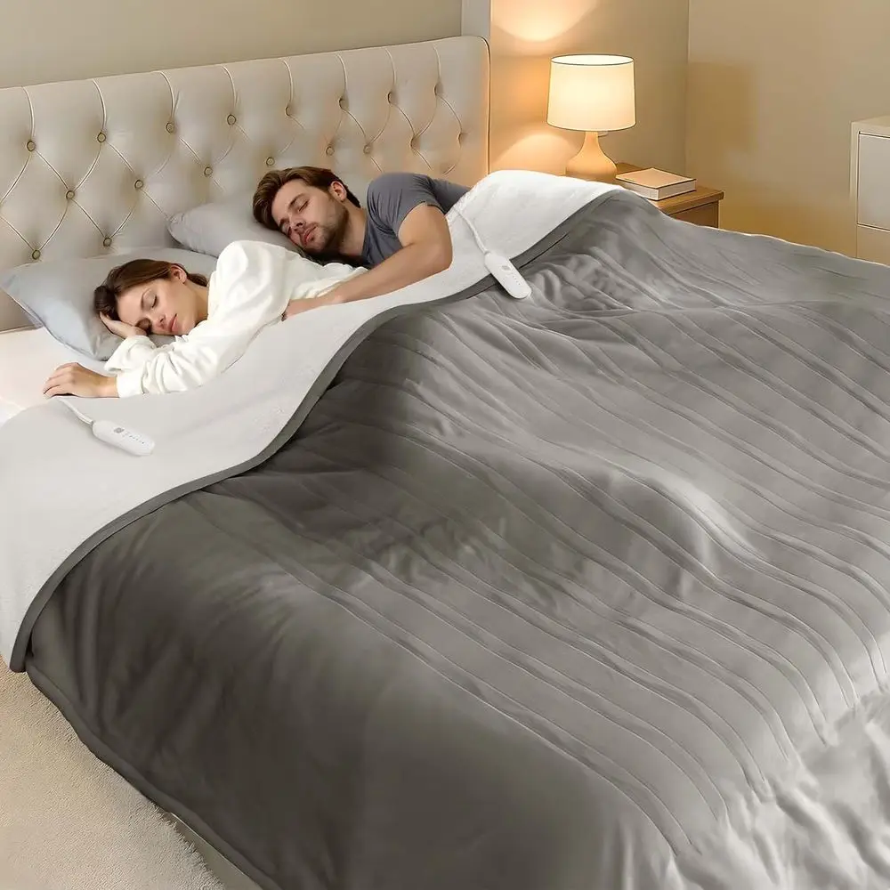 

Queen Size 84x90 Electric Blanket with 5 Heat Settings, Double Zone, 10-Hour Auto Off, Overheat Protection, Washable, Ideal for
