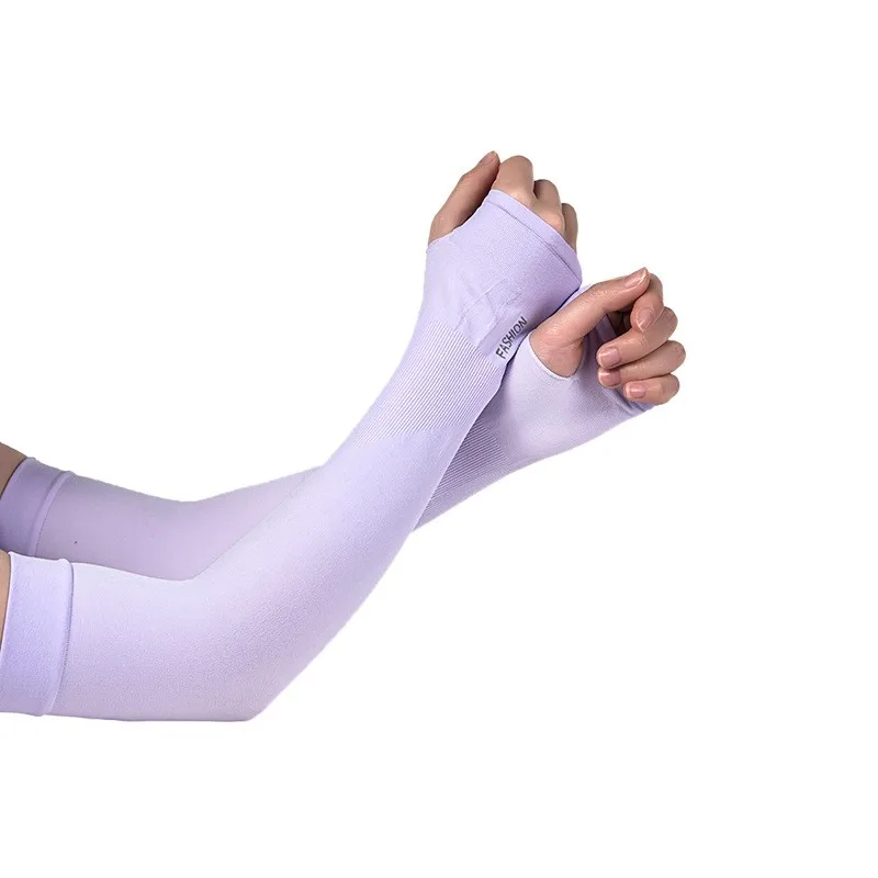 Mangas de brazo con protección UV refrescante, funda de protección solar a la moda de verano con orificio para el pulgar, estilo callejero para deportes al aire libre