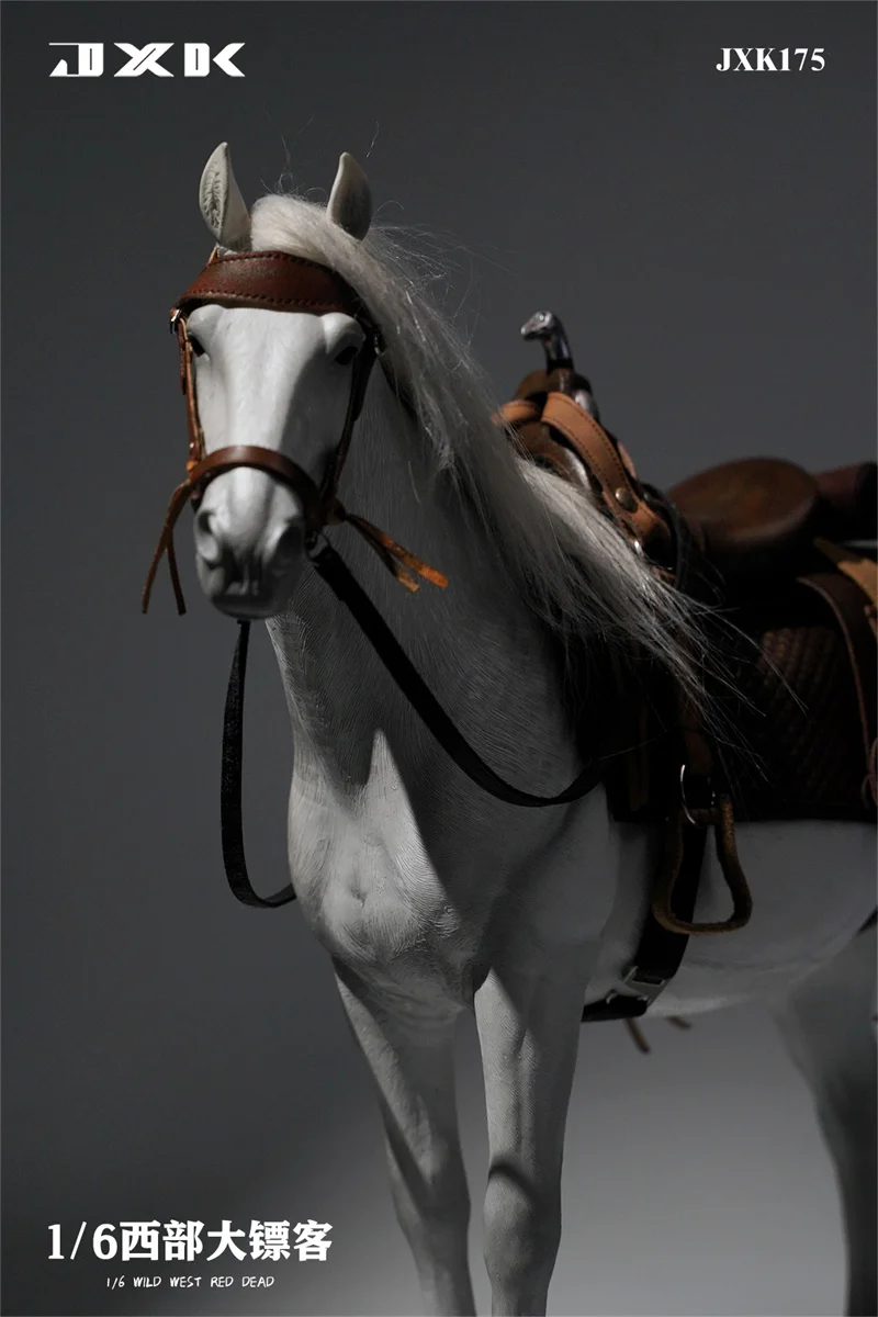 JXK JXK175 Cavallo bianco in scala 1/6 con accessori per ingranaggi per cavalli Modello animale statico Circa 31,5 cm per giocattoli per bambole con corpo Action Figure