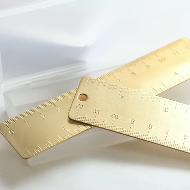 Customized Name Straight Copper Ruler Centimeter Scale Metric Precision Measuring Tool School Office Supplies Gift Stationery