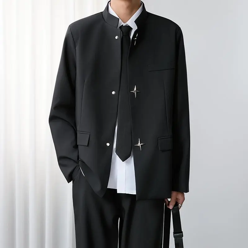 

Новый китайский свободный мужской костюм-пиджак для весны и осени: модный повседневный укороченный жакет