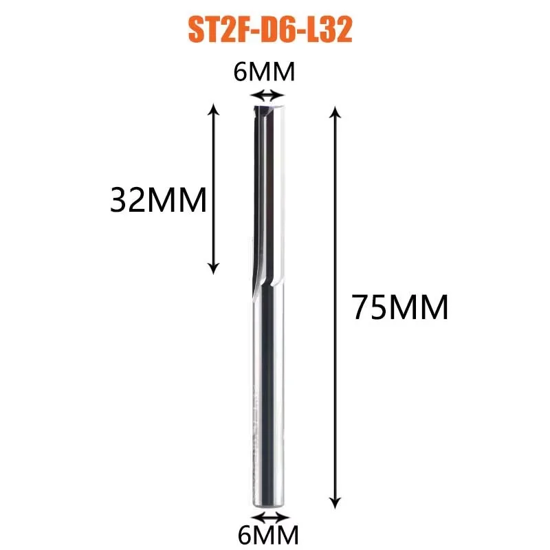 Dreanique 1 st 3.175 4 6 8mm Schacht 2 Fluit Carbide Frees Frezen Graveren Bit Rechte Slot frees