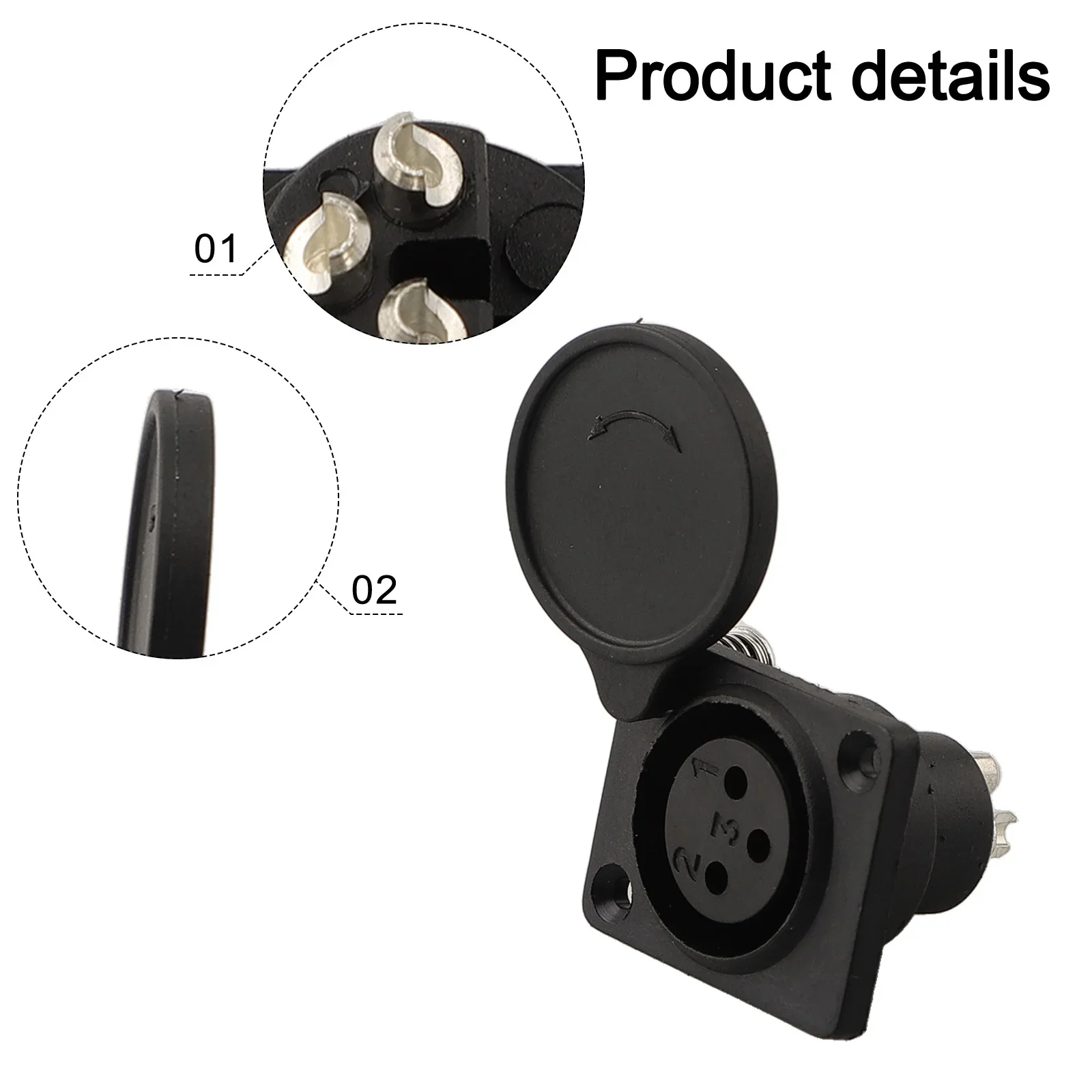 Порт зарядного устройства, 3-контактный линейный разъем, разъем для скутера, электронная инвалидная коляска, электрические скутеры, детали для езды на велосипеде, пластик, металл