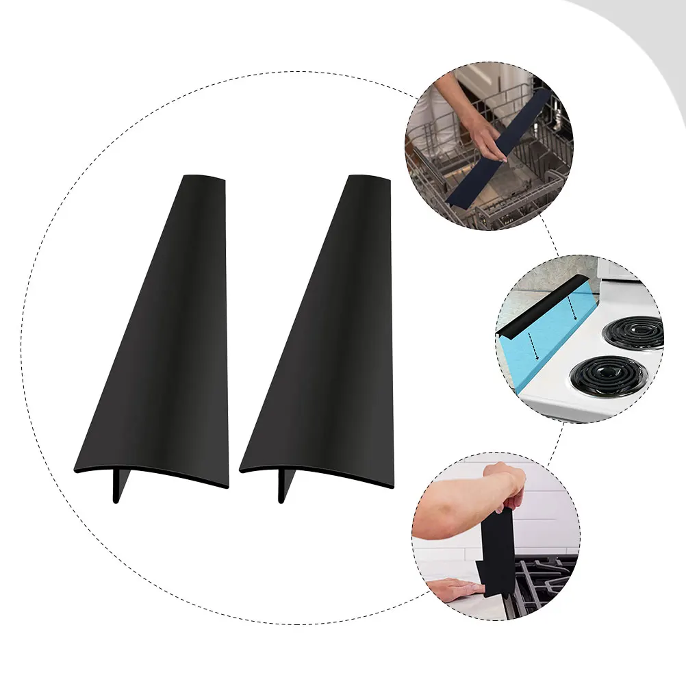 

2pcs Silicone Gaps Covers Heat Resistant Flexible Filler Oven Side Non Slip Gap Protector Countertop Seal Dust Proof Seamless