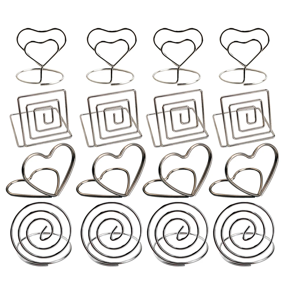 

20 Pcs Desk Card Holders Metal Plated Adjustable Table Number Photo Paper Menu Clips Reusable Wedding Party Decorations
