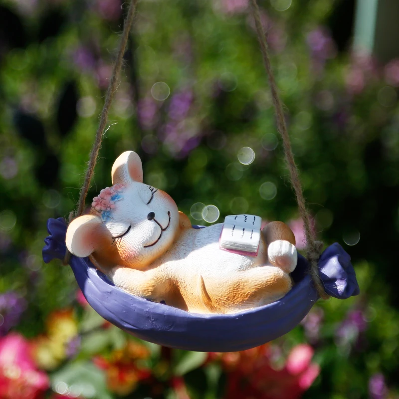 Cute Mouse Decoration Outdoor Courtyard Garden Balcony Decoration Creative Cute Animal Decoration Resin Crafts Hand Painting